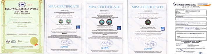 abrasives disc certificates